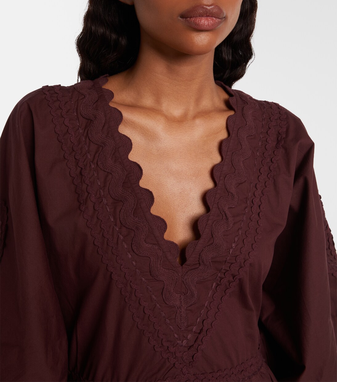 فستان قصير من القطن البوبلين بحواف متعرجة | Juliet Dunn