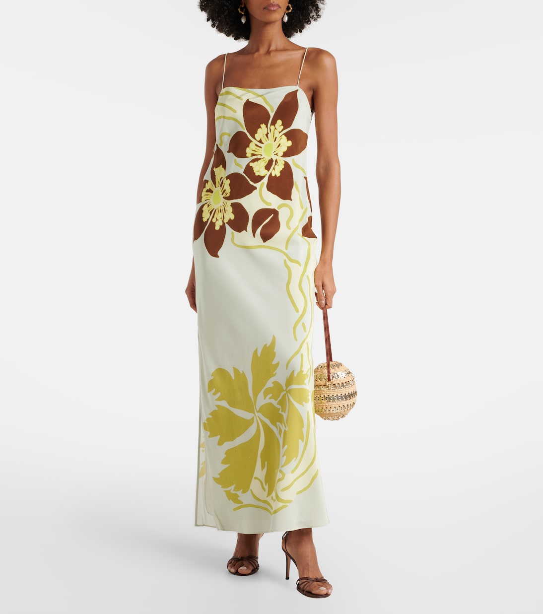 Amaia floral silk crêpe slip dress | SIR