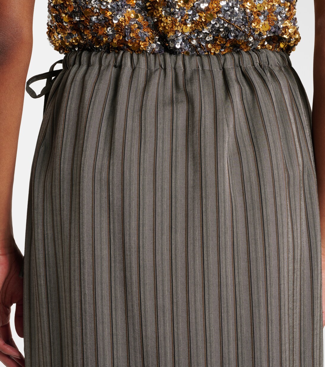 Gonna midi a righe con paillettes | Dries Van Noten