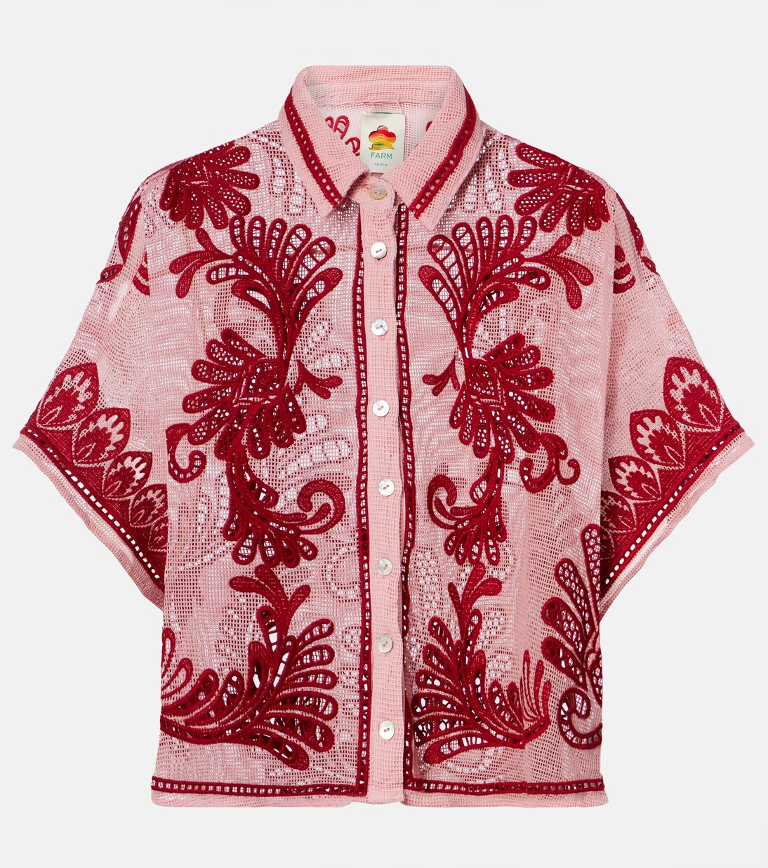 Arabesc embroidered cotton shirt | Farm Rio
