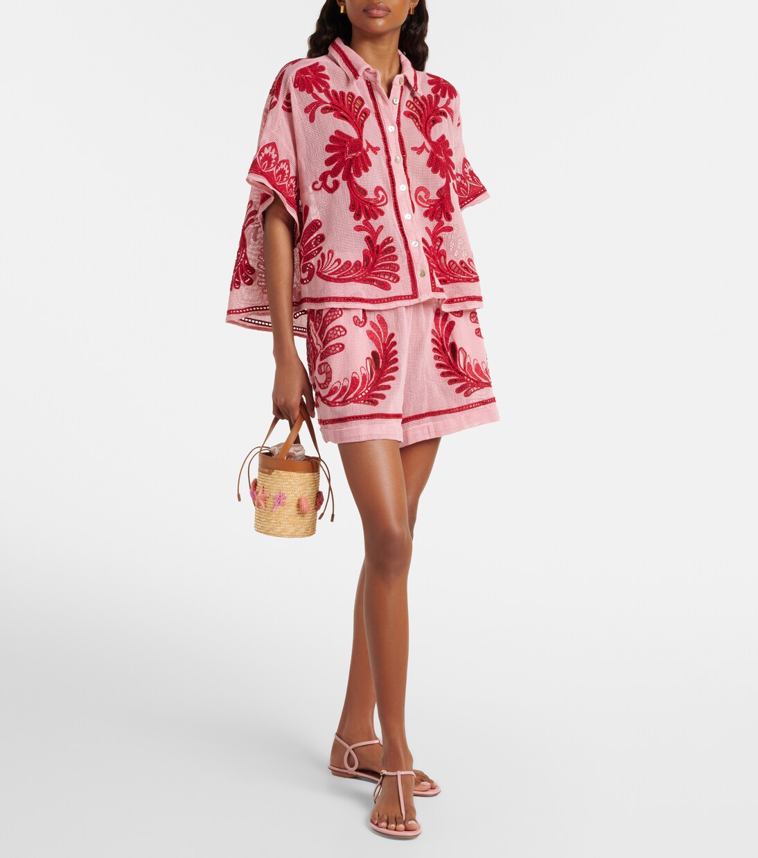 Arabesc embroidered cotton shirt | Farm Rio