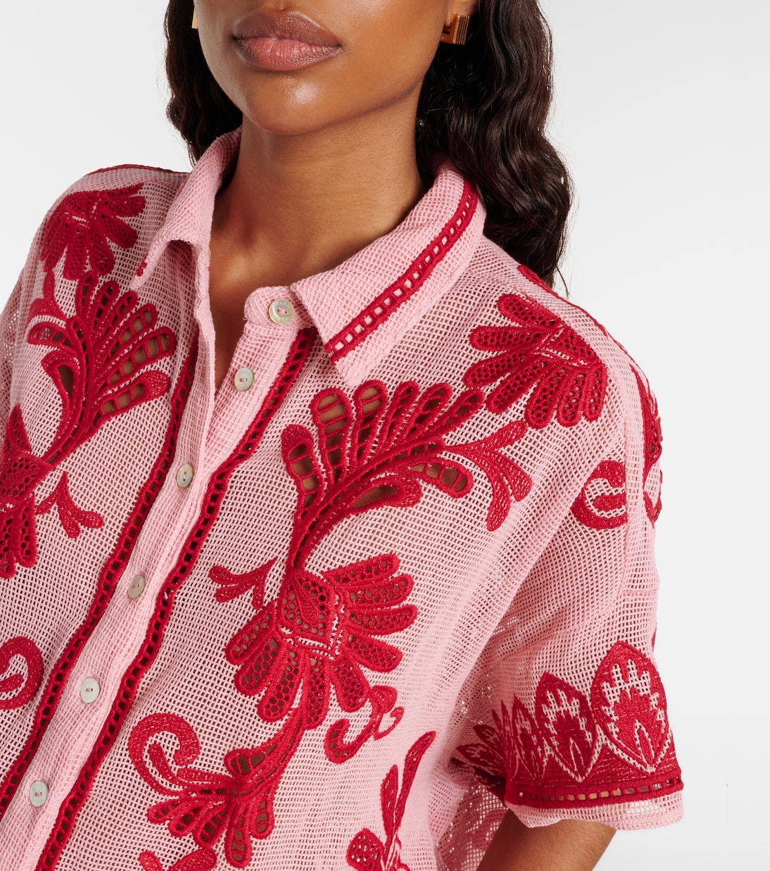 Arabesc embroidered cotton shirt | Farm Rio