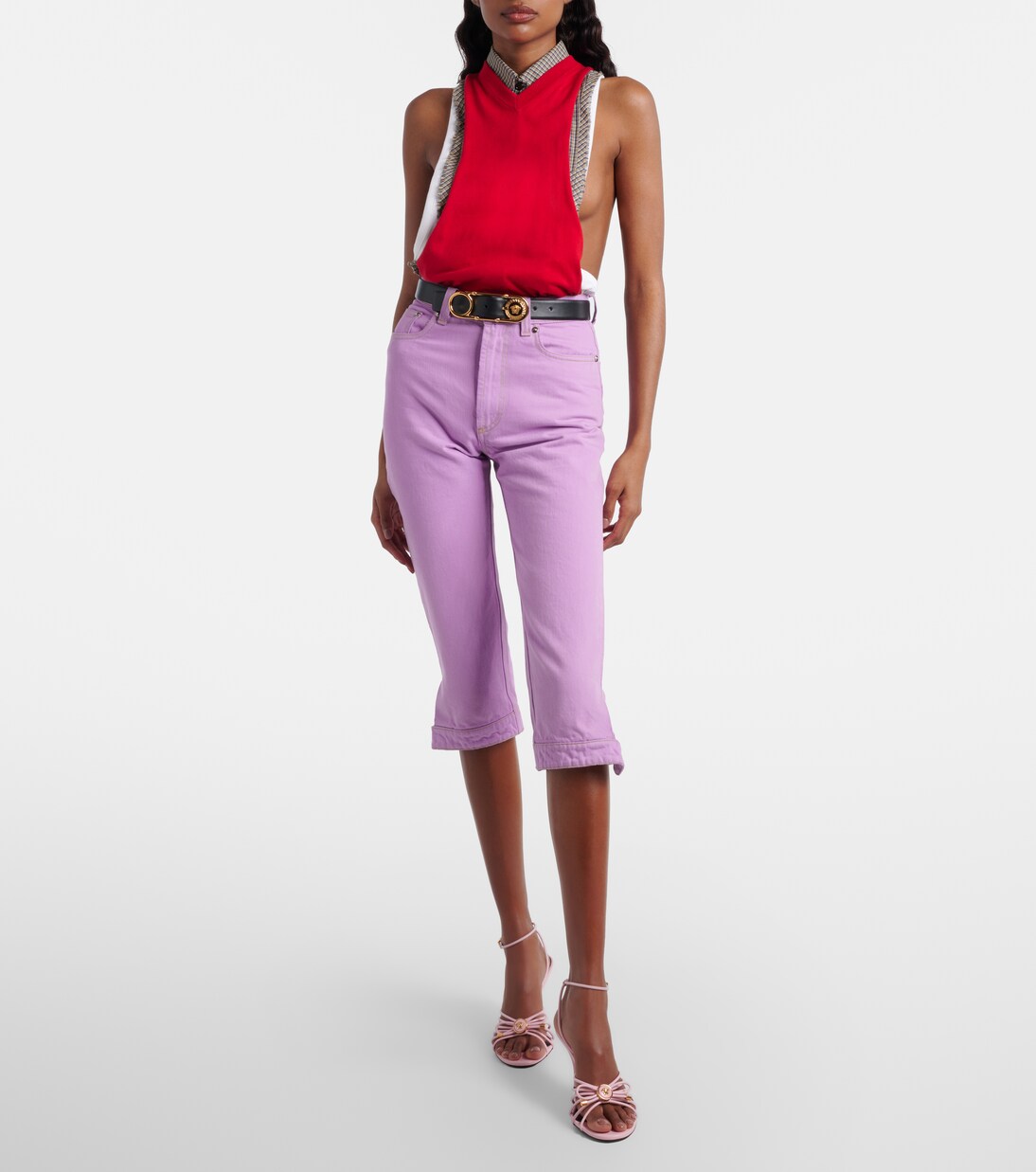 High-rise capri jeans | Versace