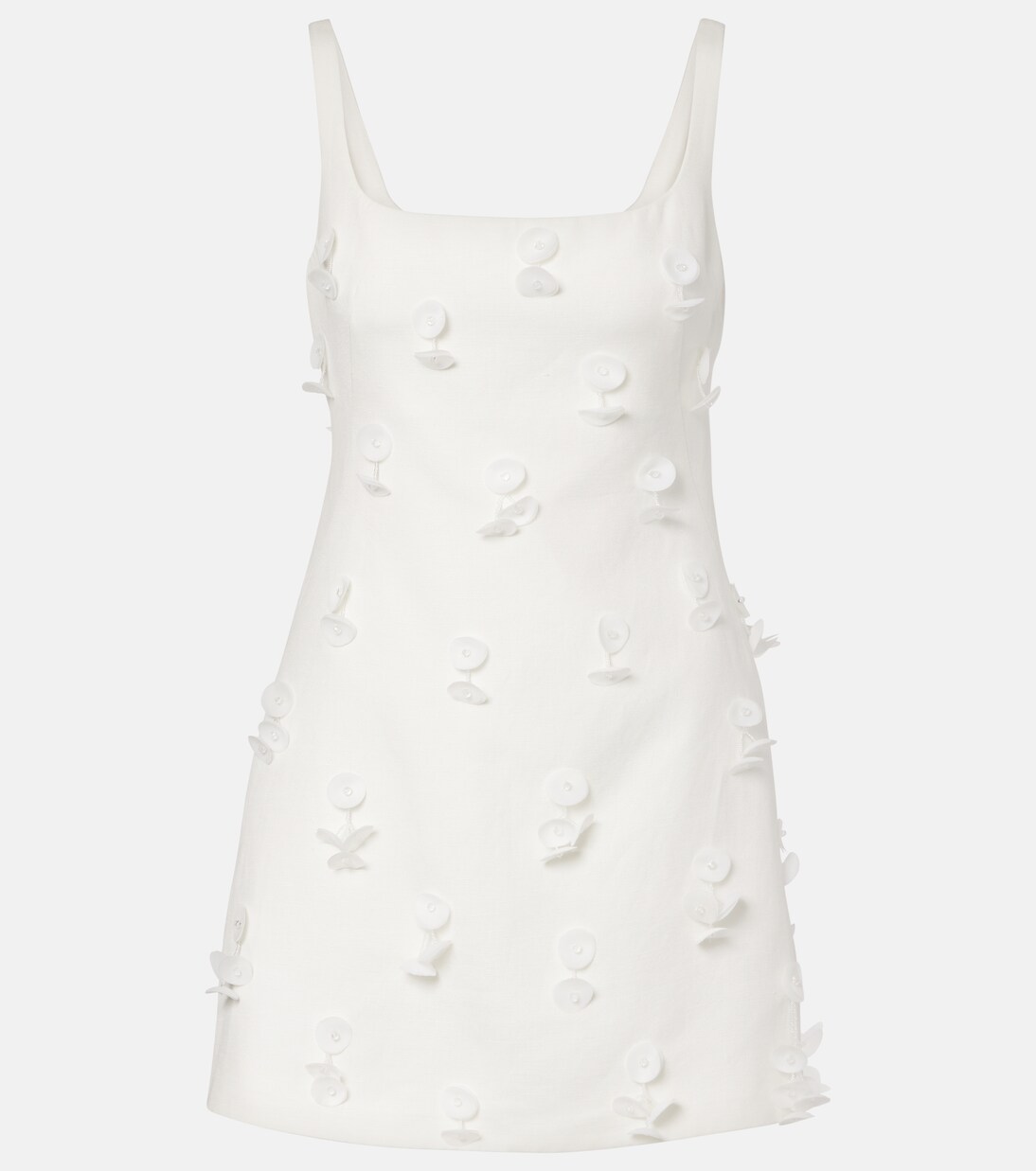 Calinn floral-appliqué linen-blend minidress | Simkhai