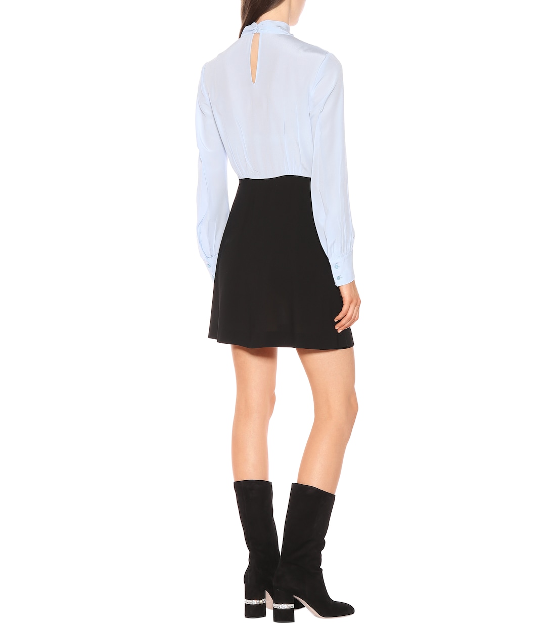 Color-blocked crêpe minidress | Miu Miu
