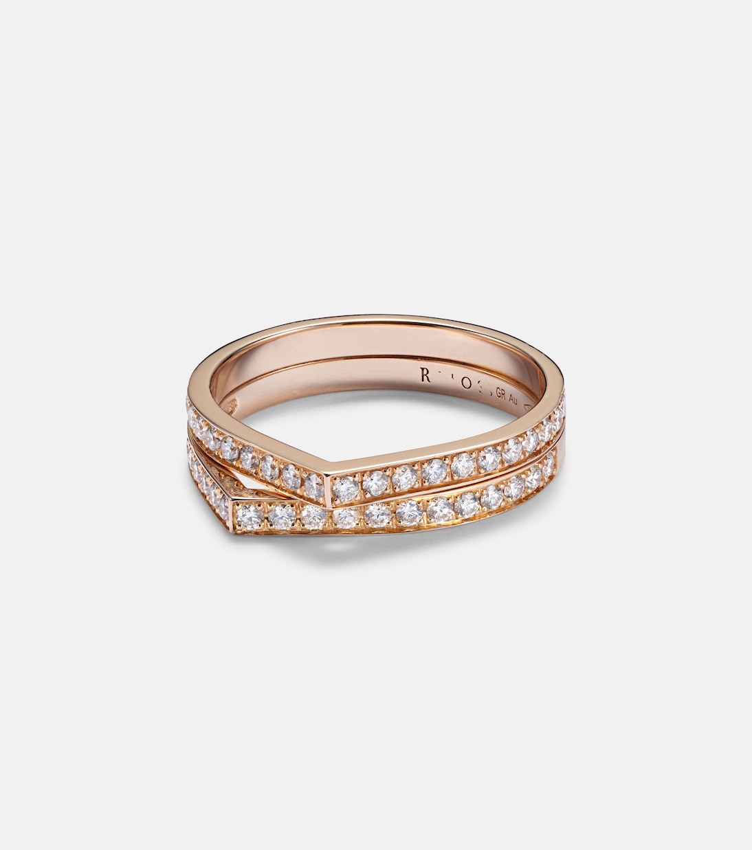 Anello in oro rosa Antifer con diamanti, design moderno per giovani alla moda