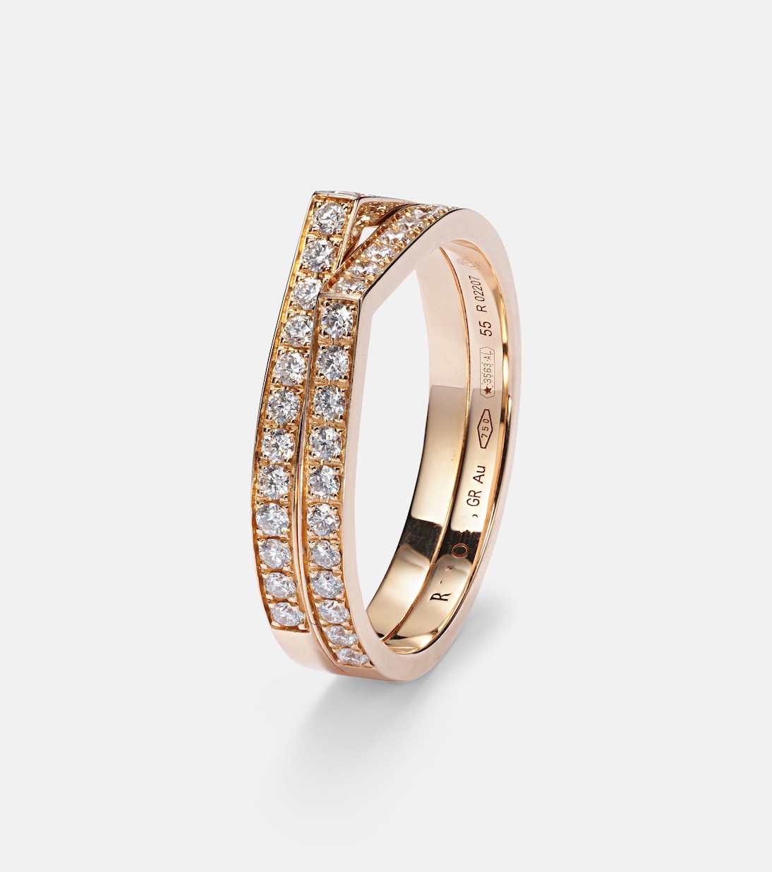 Anello in oro rosa Antifer con diamanti, design moderno per giovani alla moda