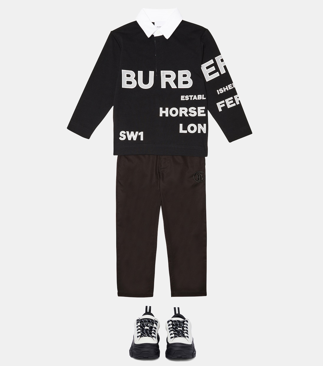 프린트 코튼 폴로 셔츠 | Burberry Kids