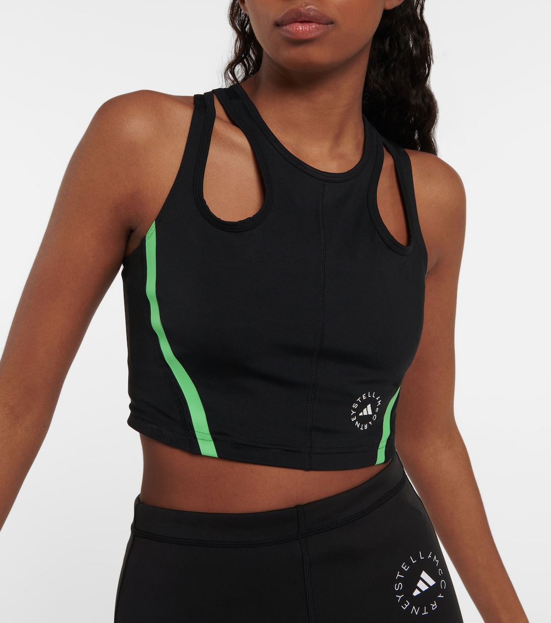 Top cropped in jersey con cut-out | Adidas by Stella McCartney
