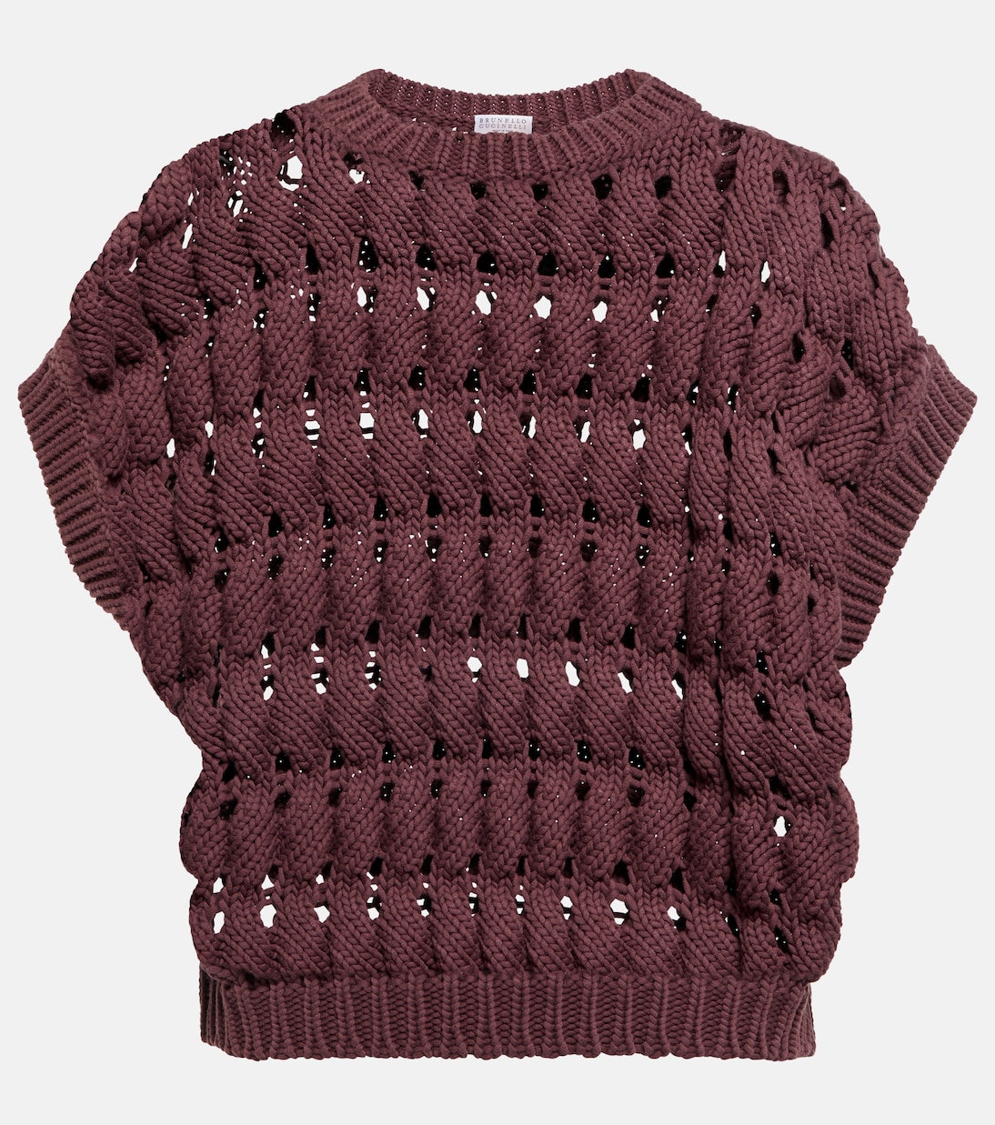Top en mezcla de algodón calado | Brunello Cucinelli