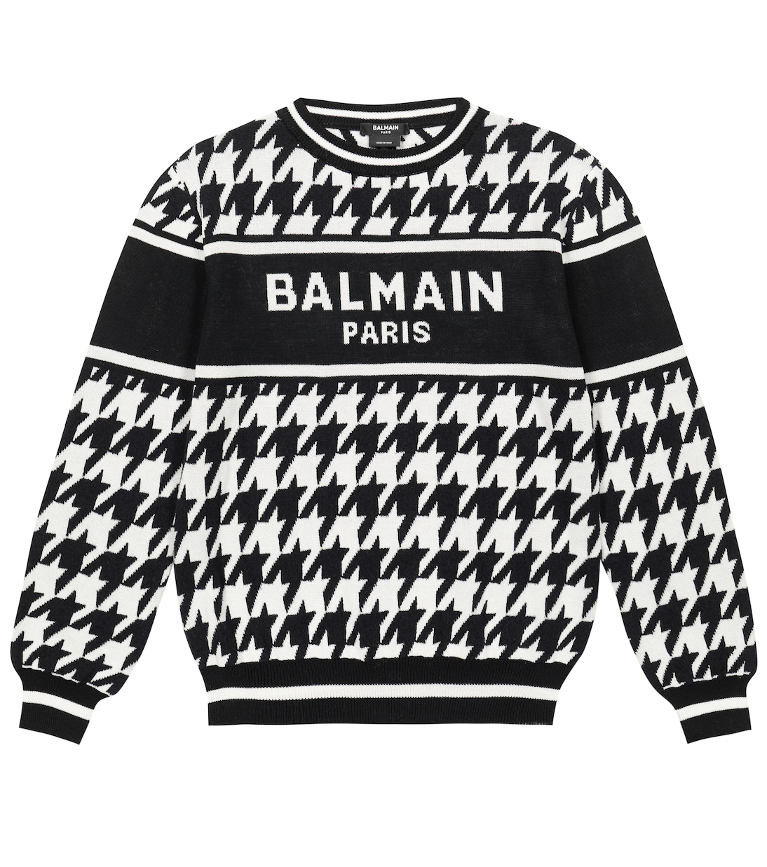 Pullover pied-de-poule con logo | Balmain Kids