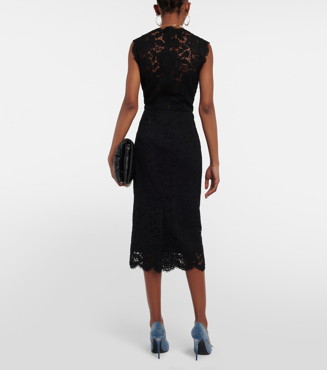 Vestido Midilargo de Encaje por Dolce&Gabbana para Jóvenes Elegantes