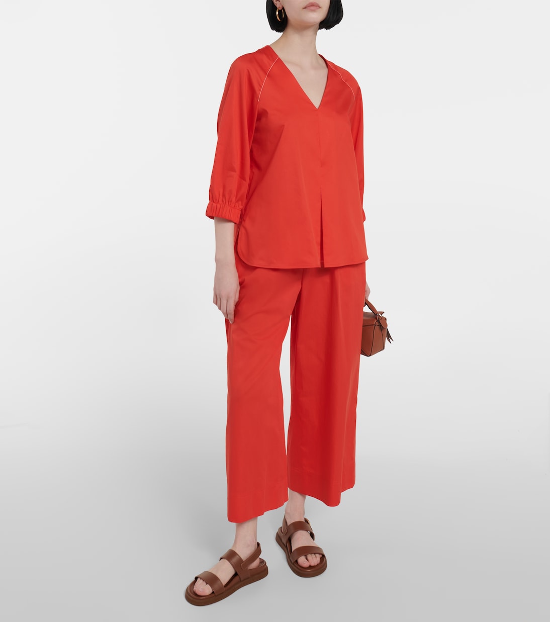 Leisure Cannone cropped cotton wide-leg pants | Max Mara
