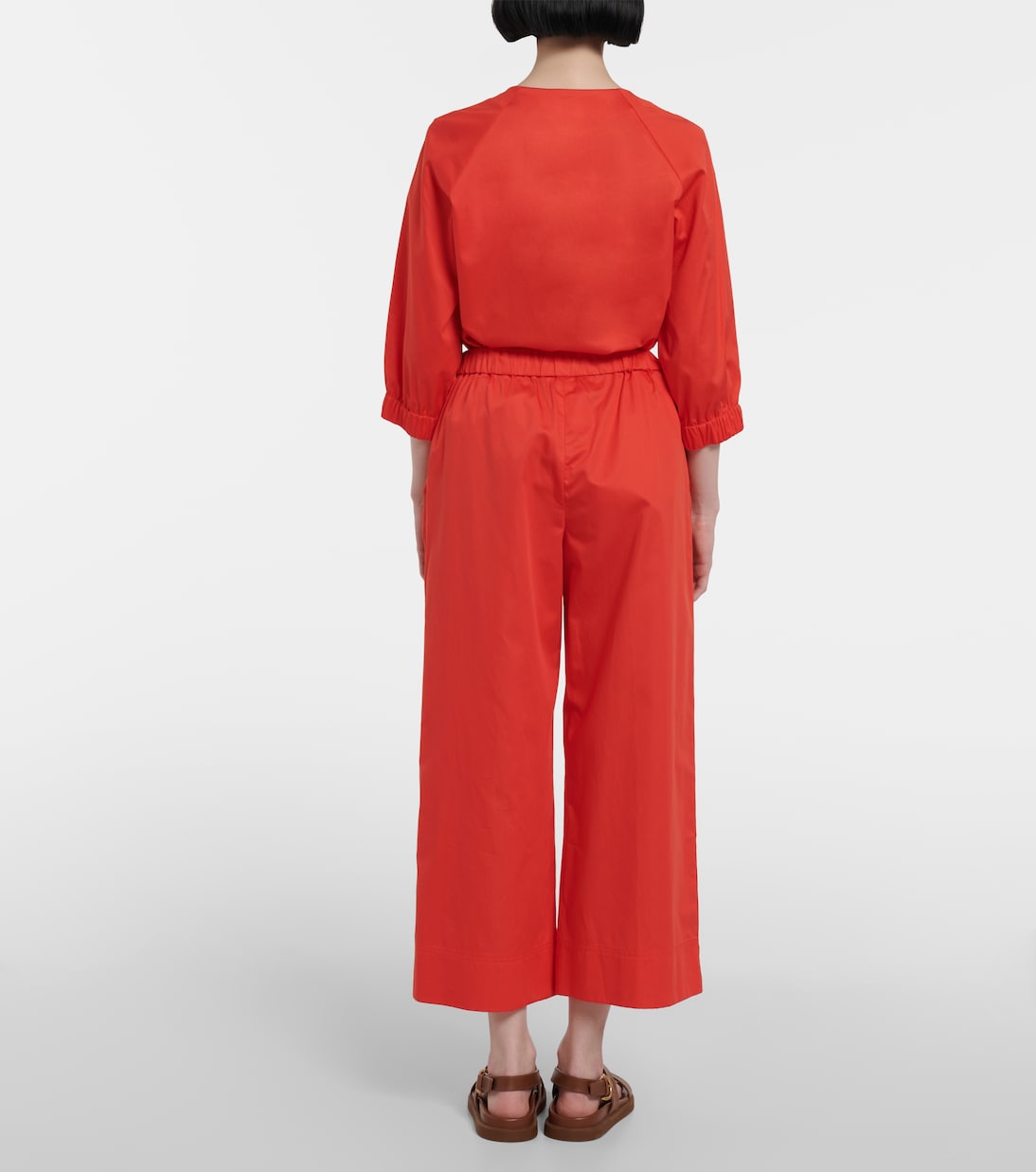 Leisure Cannone cropped cotton wide-leg pants | Max Mara