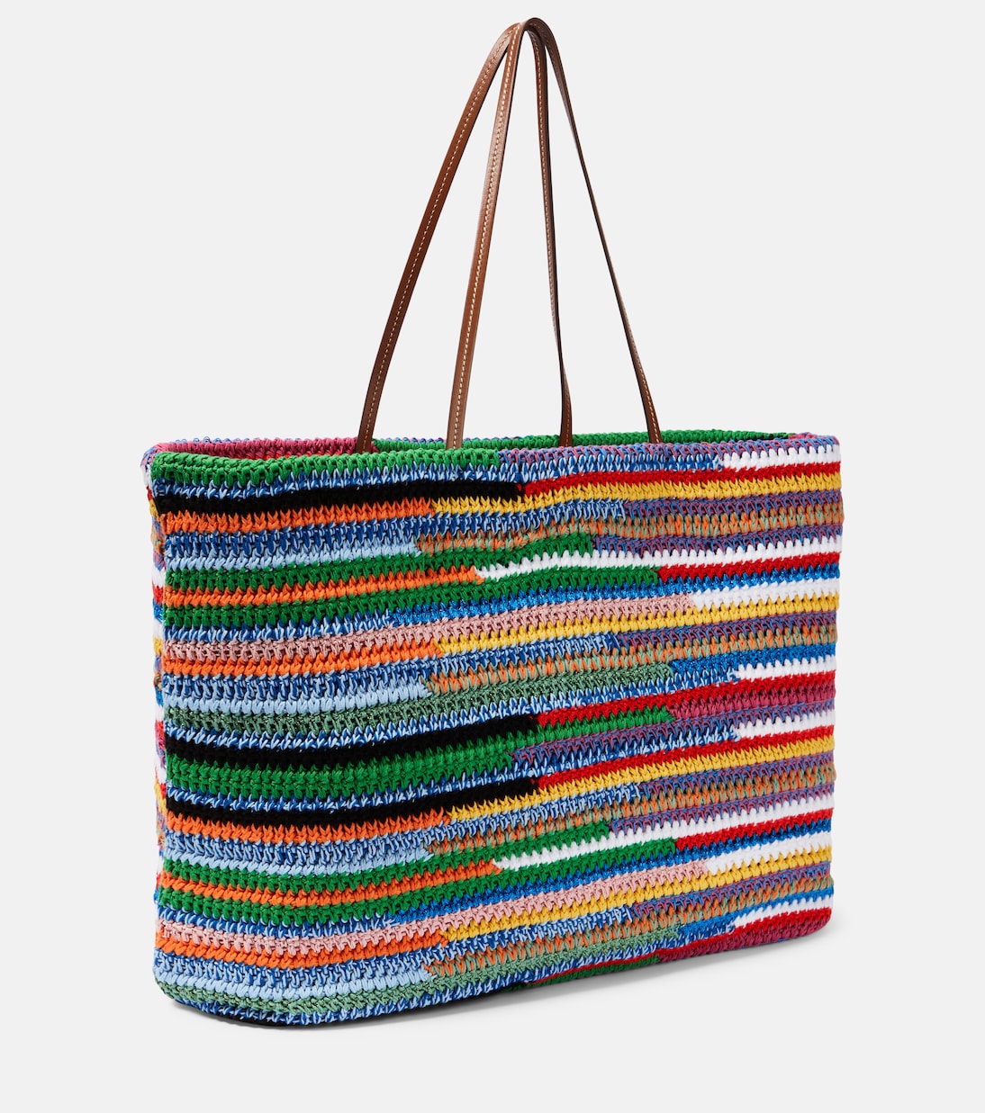 Large striped crochet tote bag | Miu Miu