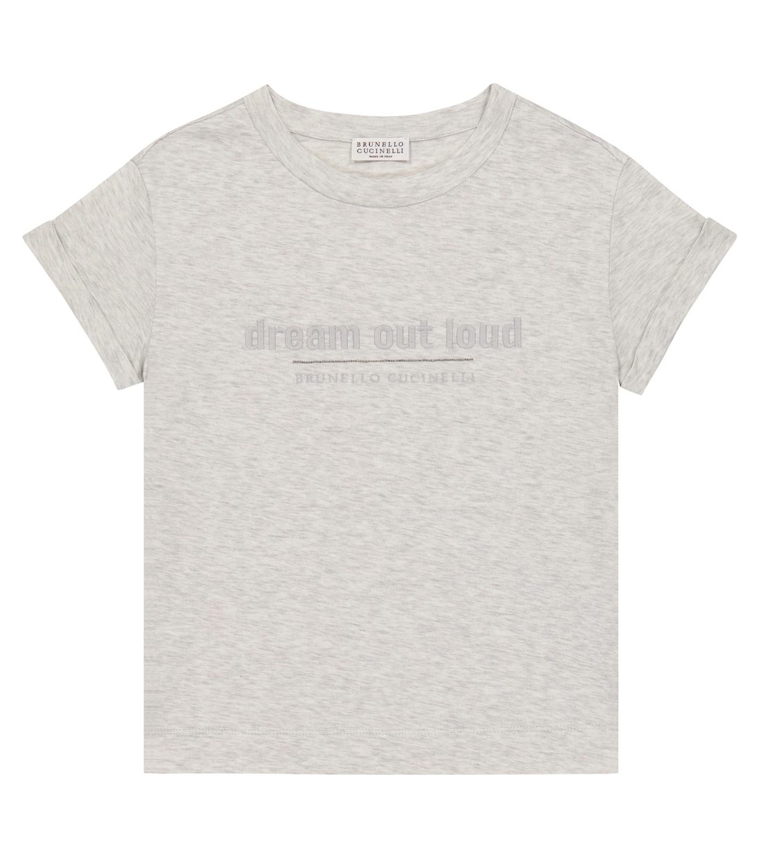 Besticktes T-Shirt aus Baumwoll-Jersey | Brunello Cucinelli Kids