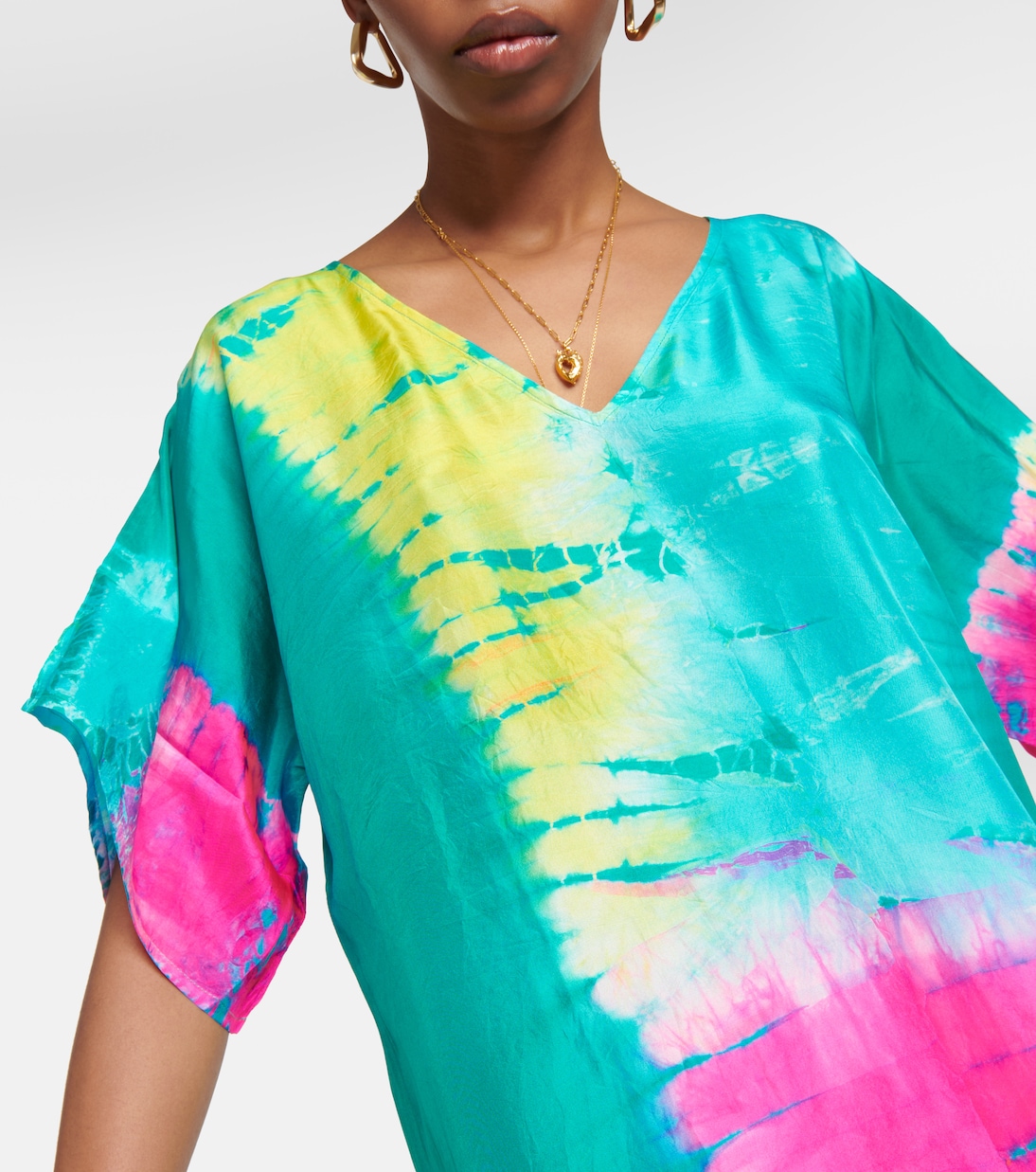 Tie-dyed silk kaftan | Anna Kosturova