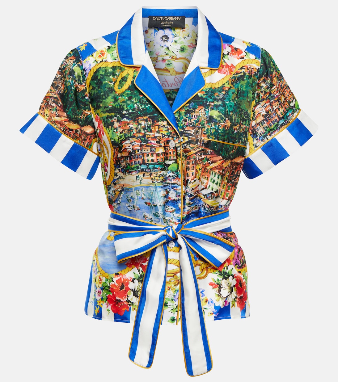 Camicia Portofino in seta con cintura | Dolce&Gabbana