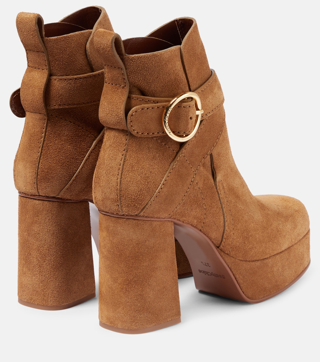 Lyna suede platform ankle boots | See By Chloé
