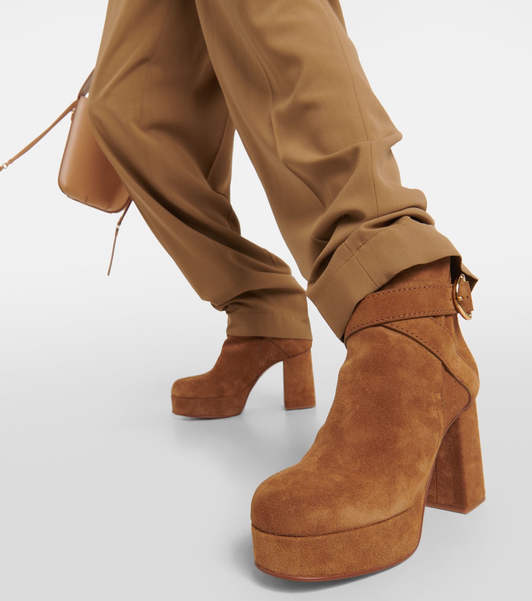 Lyna suede platform ankle boots | See By Chloé