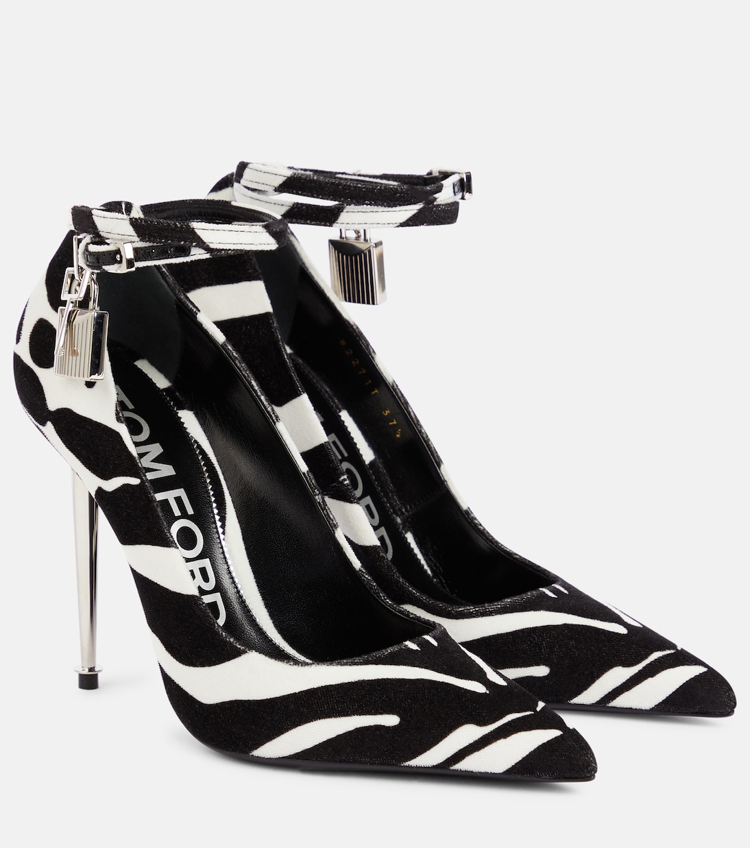 Padlock zebra-print velvet pumps | Tom Ford