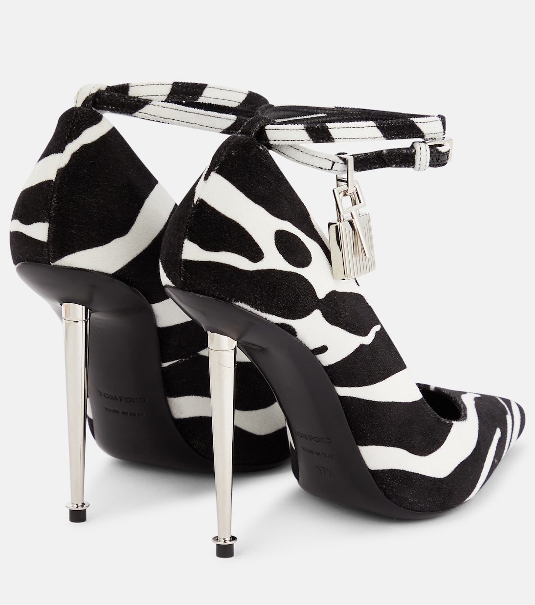 Padlock zebra-print velvet pumps | Tom Ford