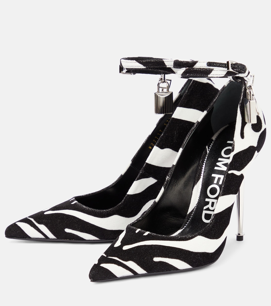 Padlock zebra-print velvet pumps | Tom Ford