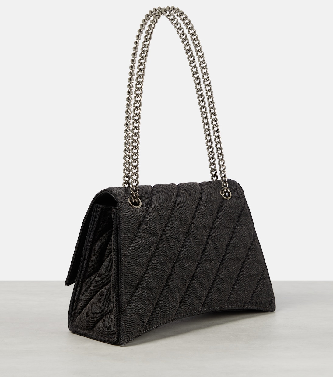 Borsa a spalla Crush Medium in denim | Balenciaga