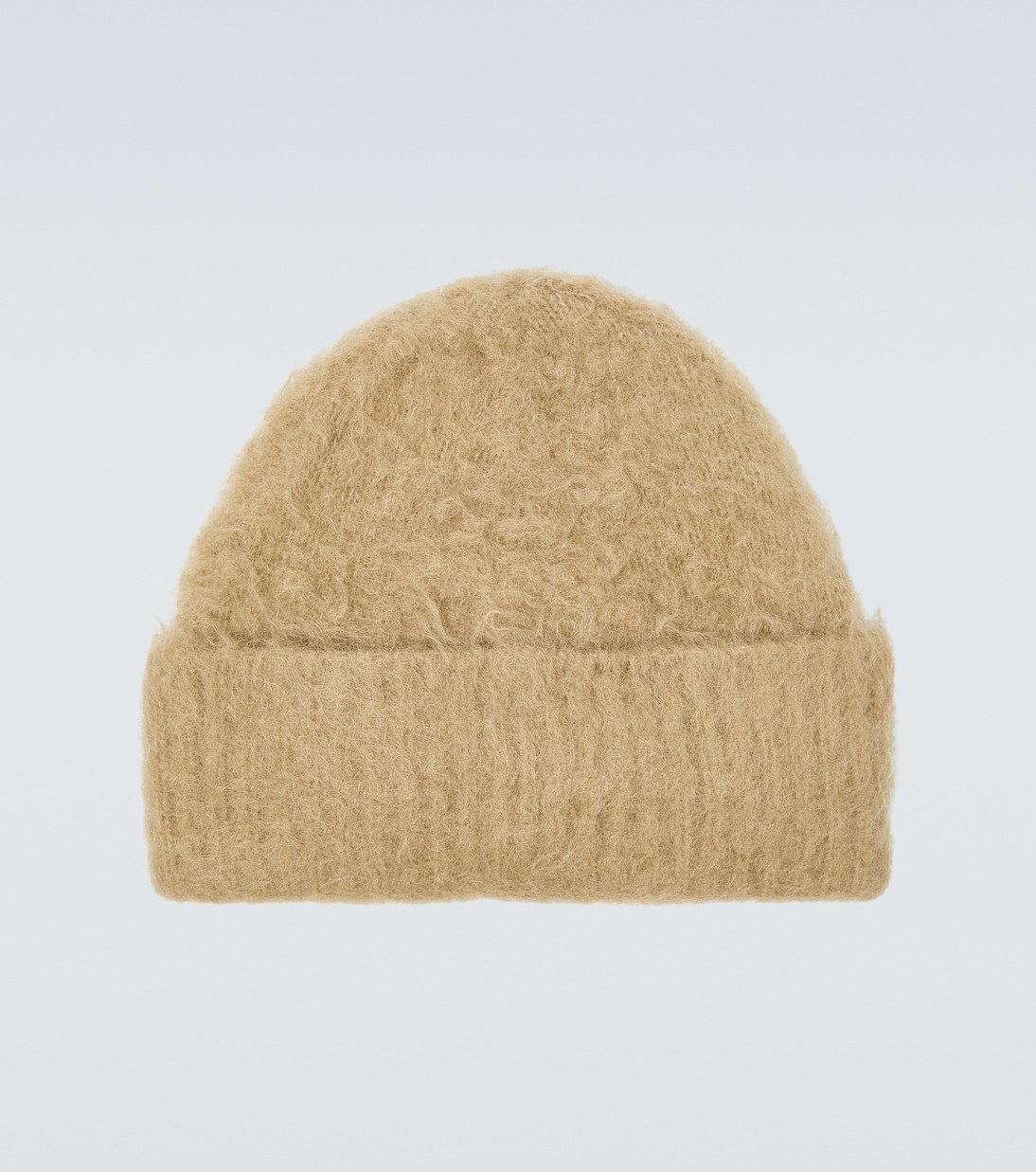 Ribbed knit wool and mohair blend beanie in beige Acne Studios Mytheresa
