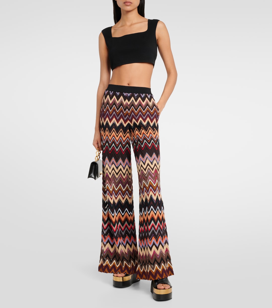 Zig Zag wool-blend wide-leg pants | Missoni