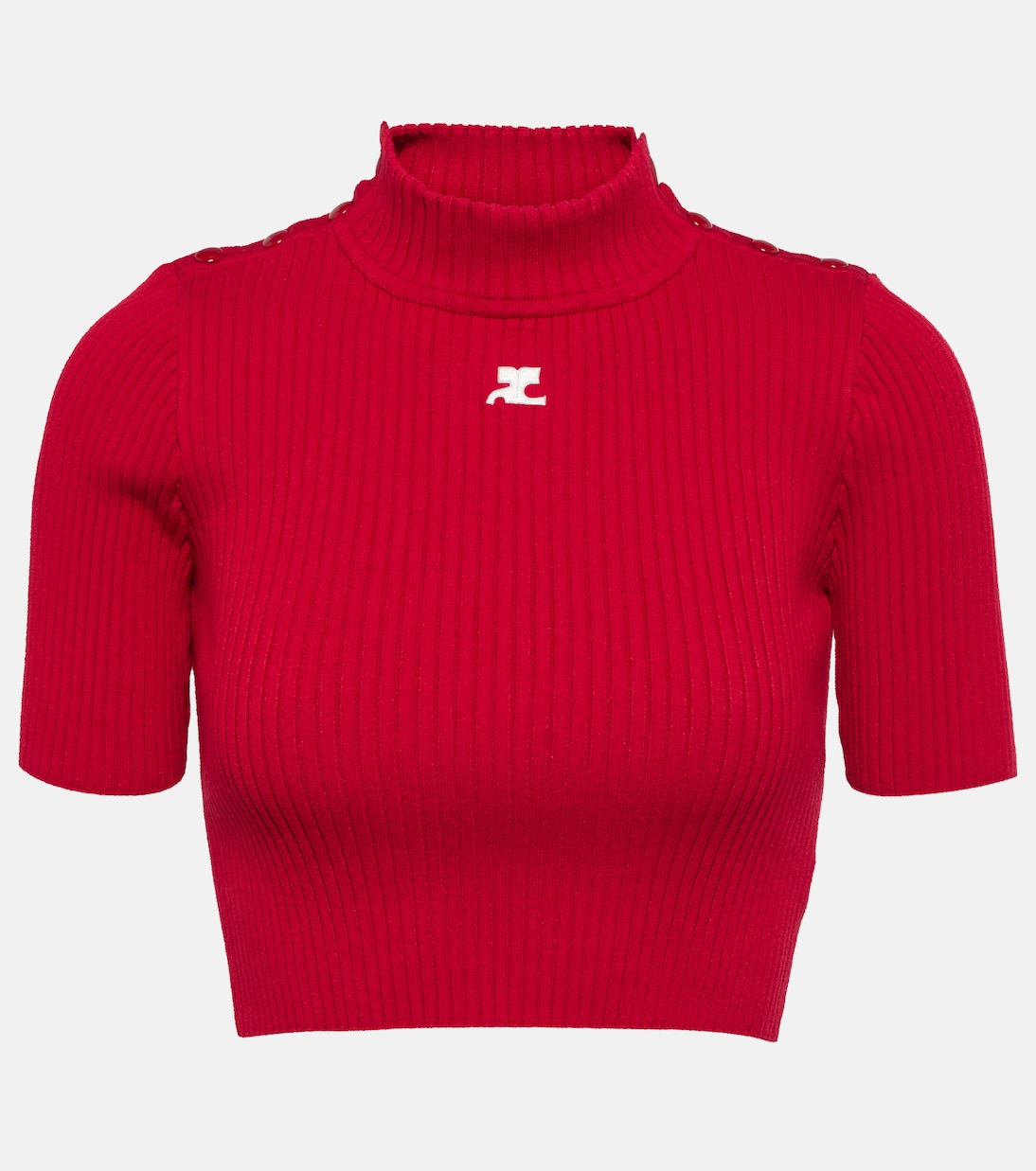Ribbed-knit cropped sweater | Courrèges