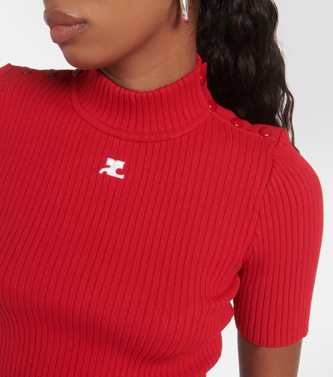 Ribbed-knit cropped sweater | Courrèges