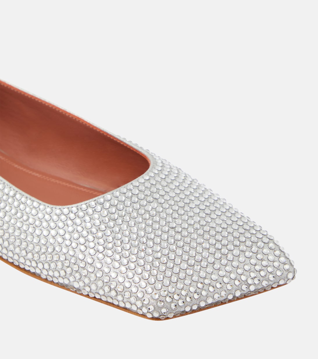 Ballerinas Ane aus Veloursleder mit Kristallen | Amina Muaddi