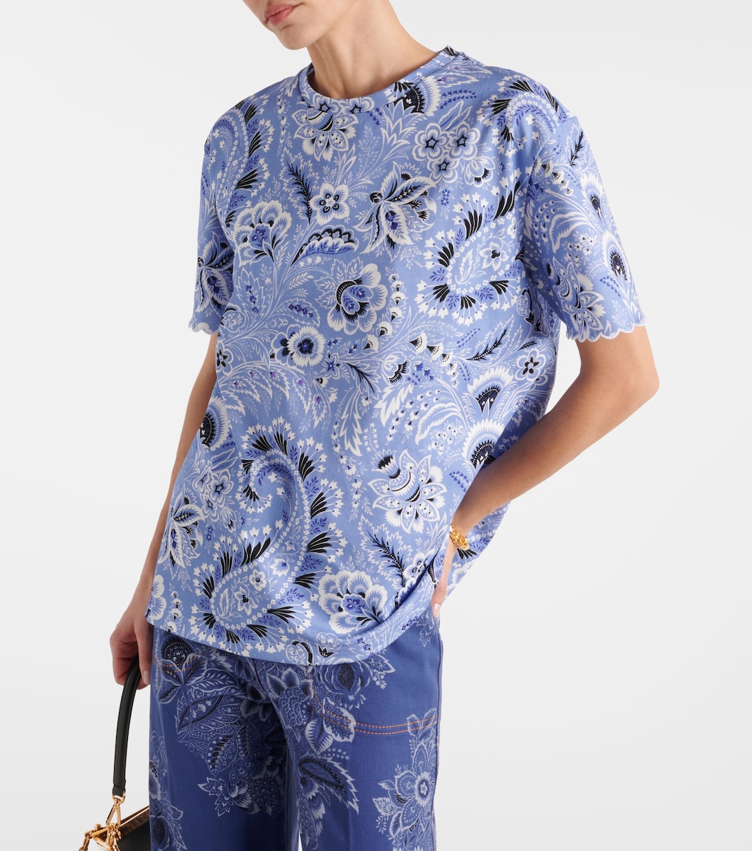 T-shirt in jersey di cotone con stampa | Etro