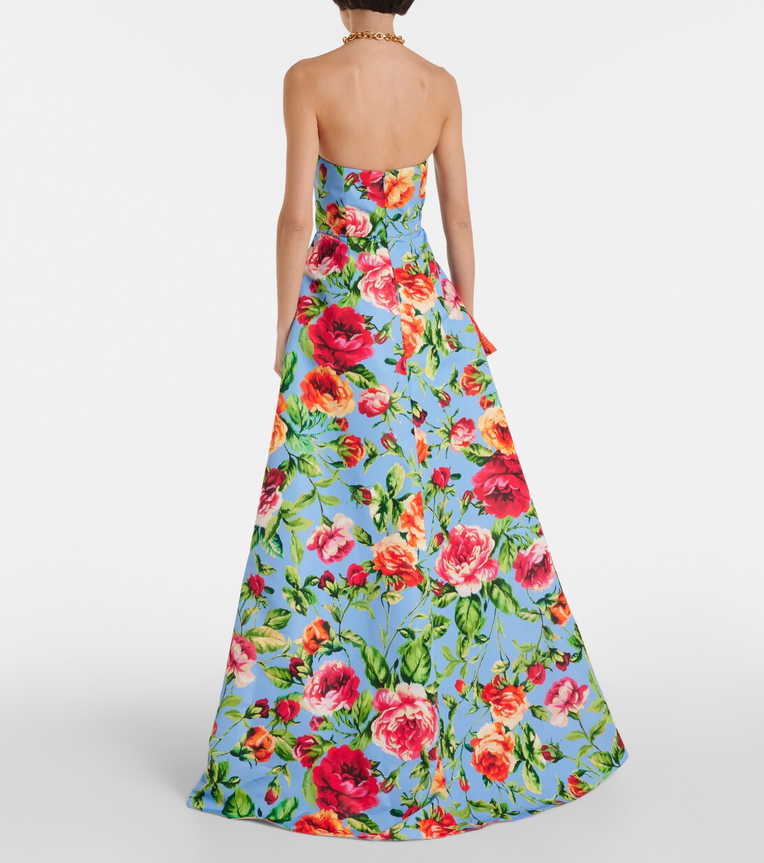 Robe De Soirée En Soie Carolina Herrera - Rose, Sans Bretelles, Avec Nœuds - Taille 10
