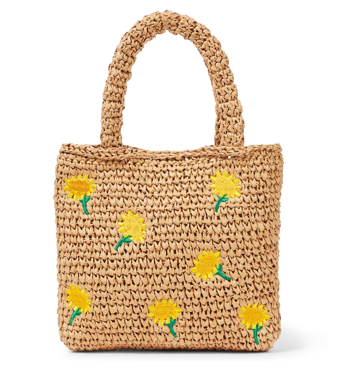 Embroidered raffia-effect tote bag  | Stella McCartney Kids