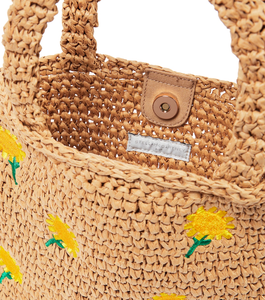 Embroidered raffia-effect tote bag  | Stella McCartney Kids