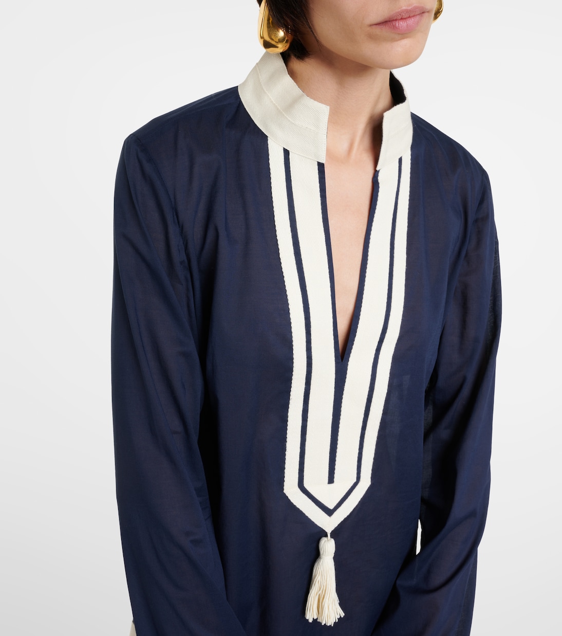 Túnica de Algodón con Borlas de Tory Burch para Jóvenes Modernos