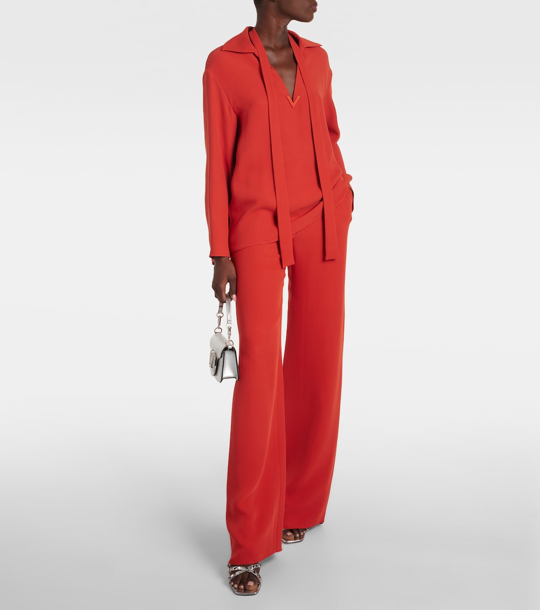 Pantaloni a gamba larga in Cady Couture | Valentino
