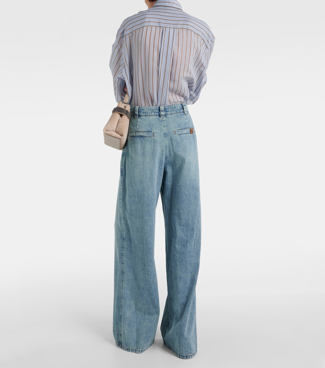 Jeans a vita alta e gamba larga | Brunello Cucinelli