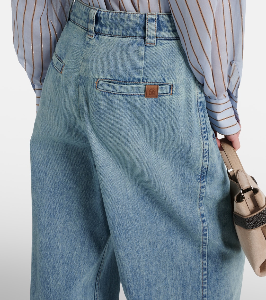 Jeans a vita alta e gamba larga | Brunello Cucinelli