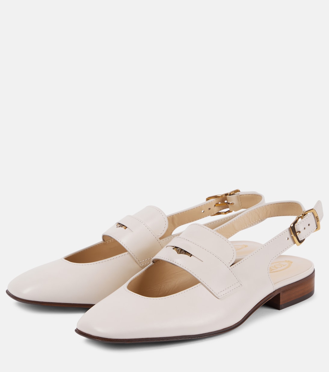 Cutout leather slingback flats | Tod's