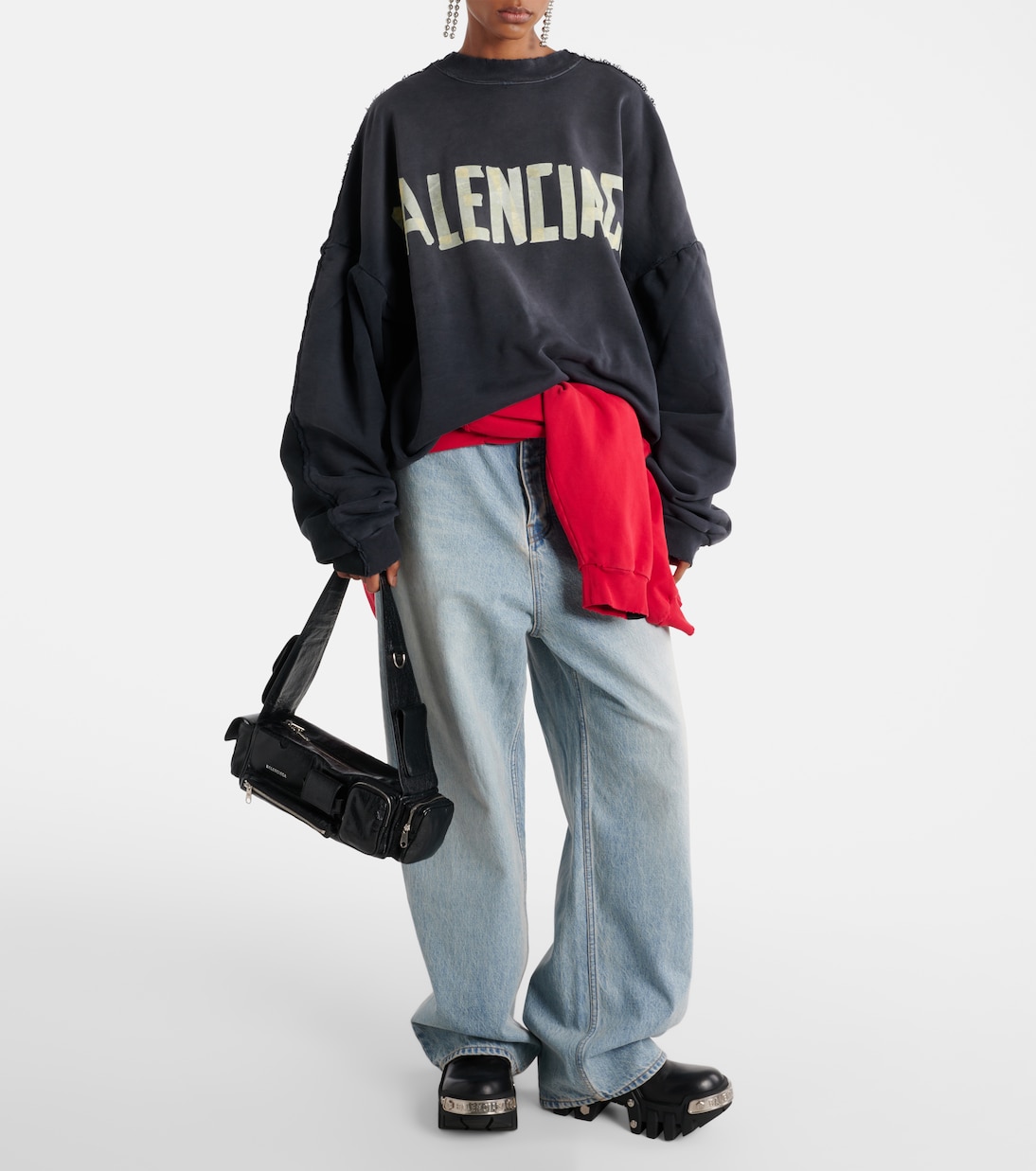 Felpa in jersey di cotone con logo | Balenciaga