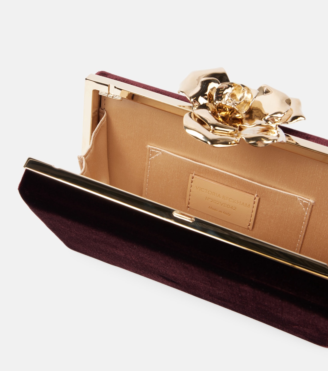 Pochette Frame Flower Mini en velours | Victoria Beckham