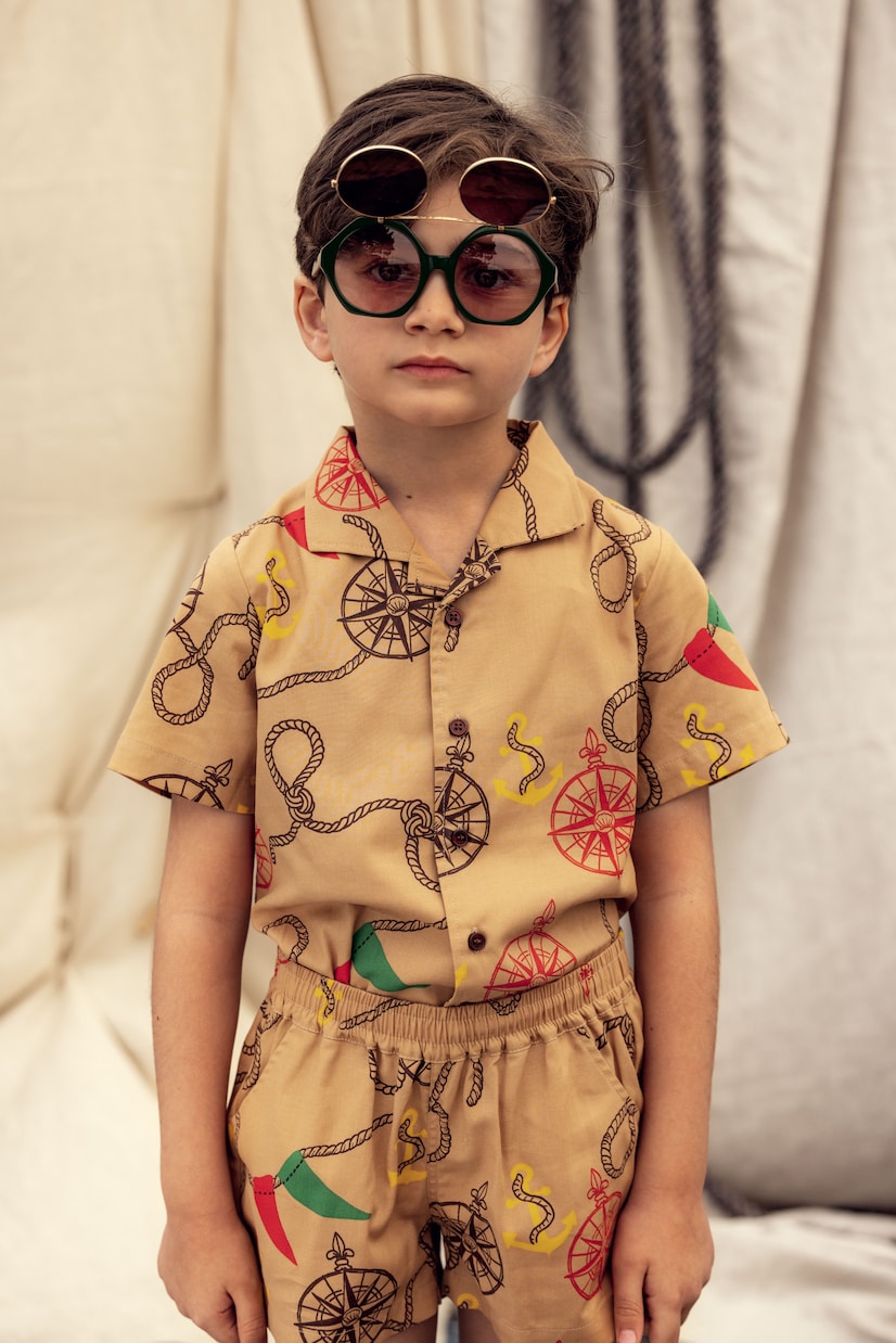 Shorts Nautical de sarga de algodón | Mini Rodini