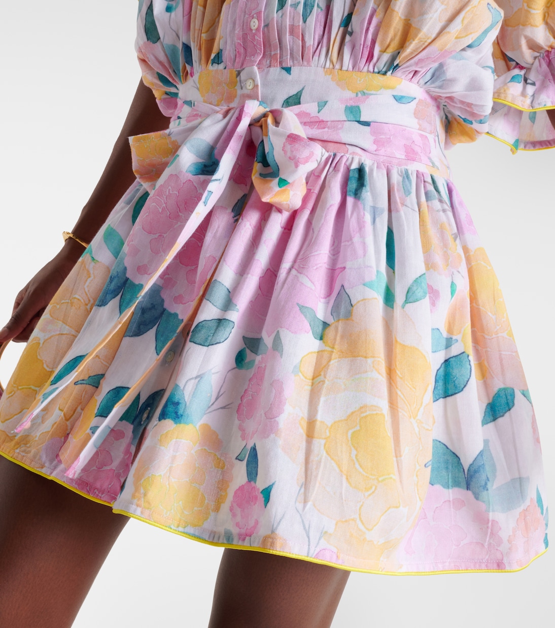 Miniabito in cotone e lino con stampa floreale | Juliet Dunn