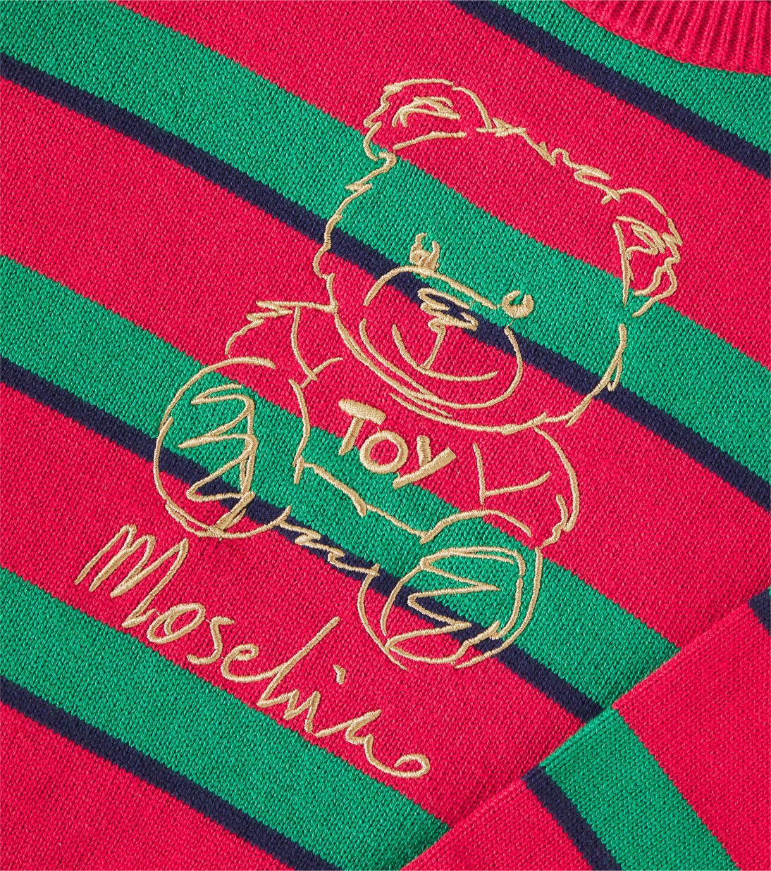 Jersey Teddy Bear de algodón y lana a rayas | Moschino Kids