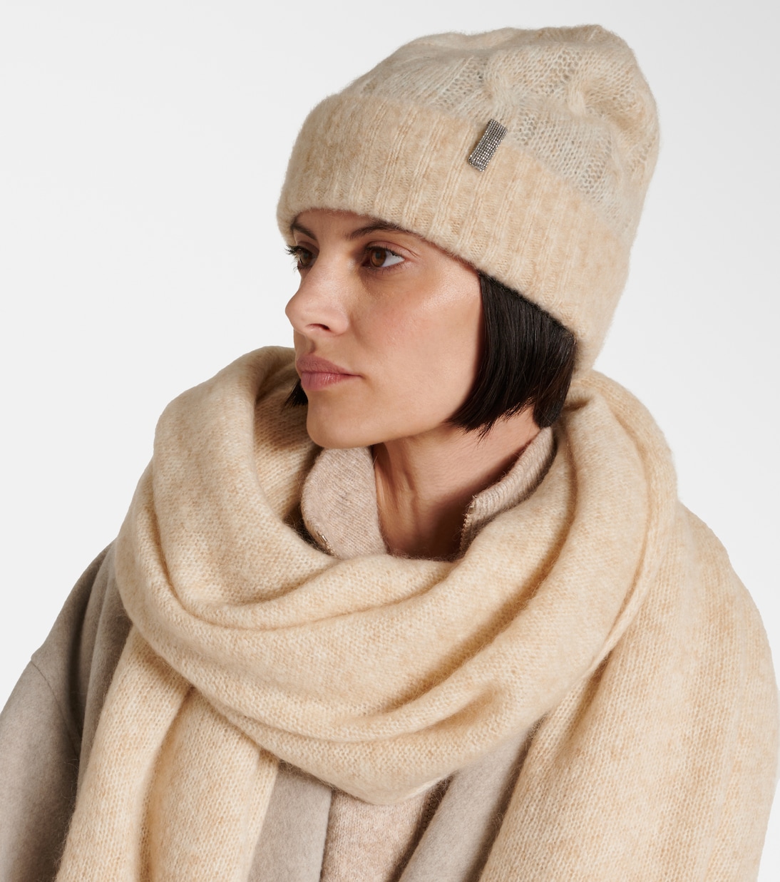 Berretto in mohair a trecce | Brunello Cucinelli