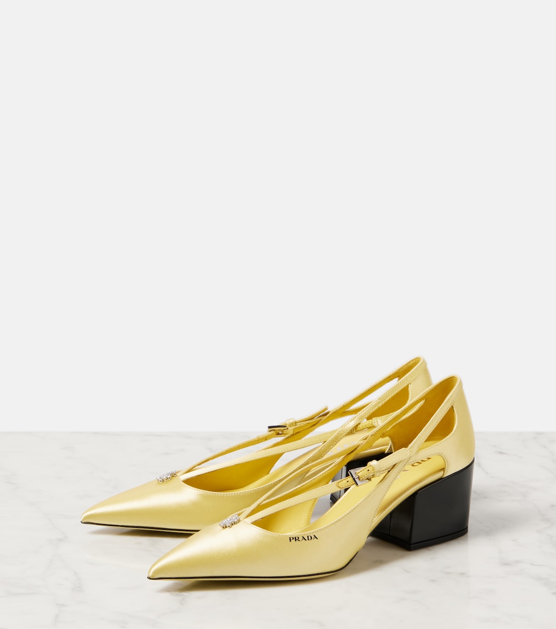Escarpins 60 en satin à ornements | Prada