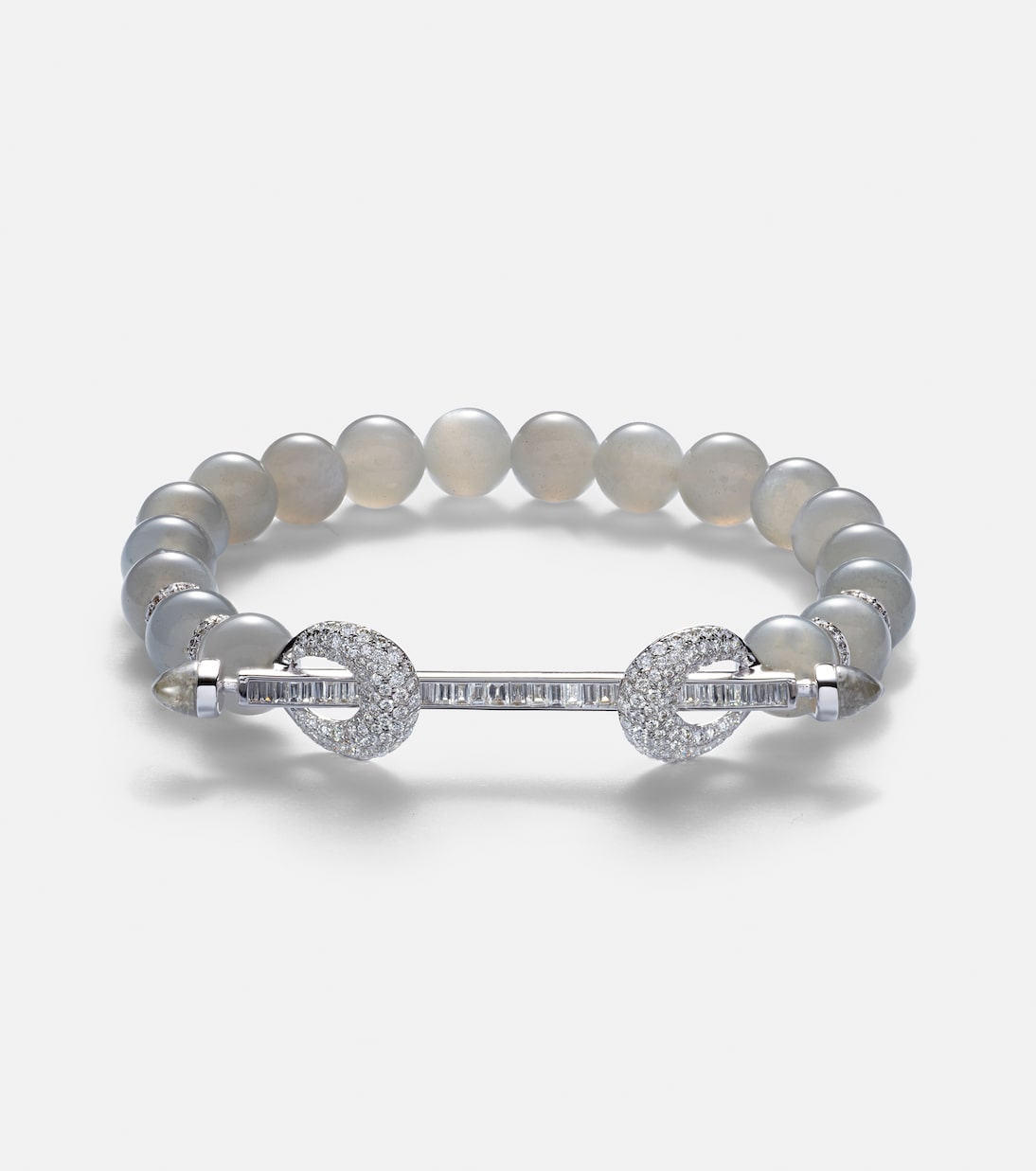 Bracciale in oro bianco 18kt ANANYA Chakra con gemme, design moderno per giovani